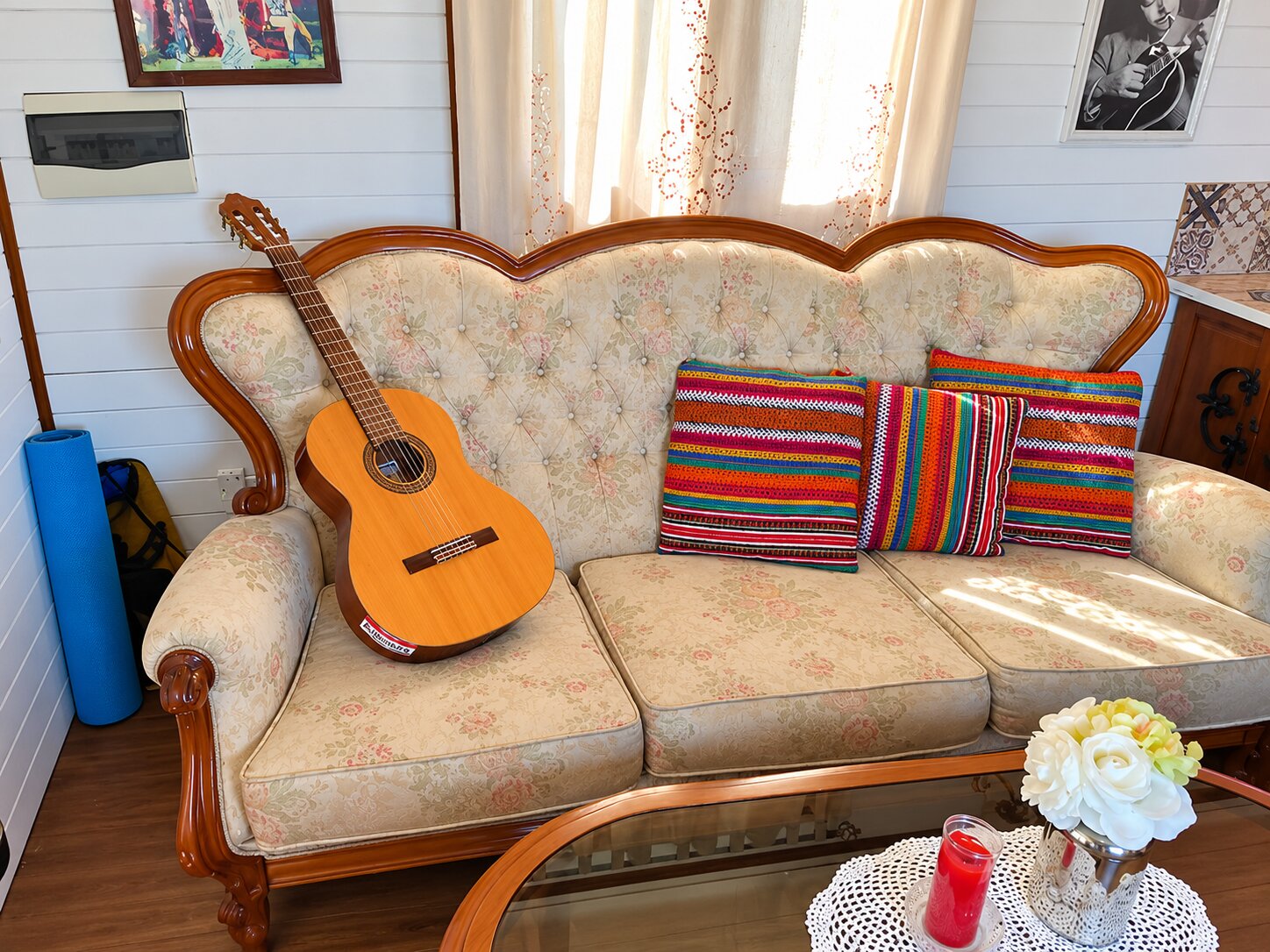 Handcrafted details inside the Lajares roulotte